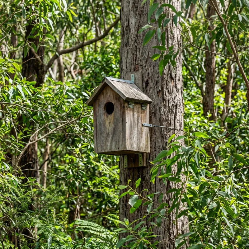 Animal nesting box installed as a humane alternative to a Wattle Glen roof cavity
