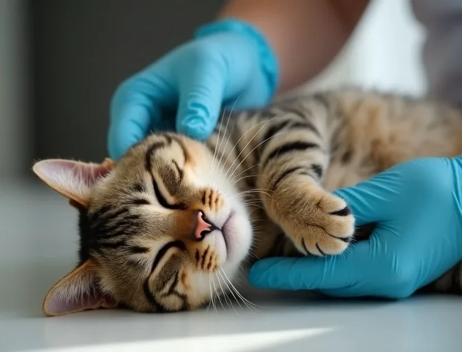 Specialist carefully handling a deceased cat with dignity in Wattle Glen